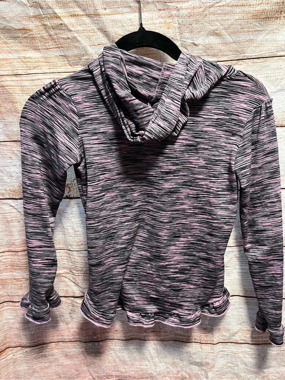 Champion hooded shirt-pink and black-Girls 6/6X